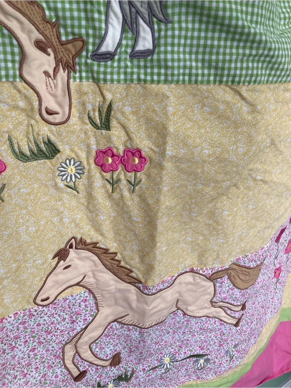 Kids Company Store Girls Embroidered Horse Shower Curtain 72x72 cotton